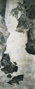 「大瀑布図」 安永元年（1772） 362．8×144．5cm 萬野美術館蔵