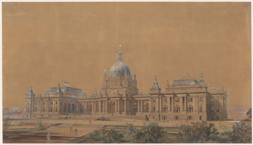 「国会議事堂案 外観透視図」 エンデ＆ベックマン／作 1887-8年（明 治20-21）頃