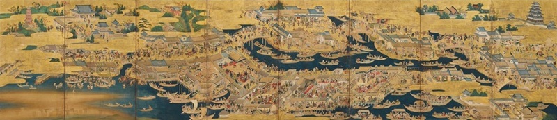 江戸名所図屏風（左隻） 江戸時代（17世紀） 出光美術館蔵　重要文化財