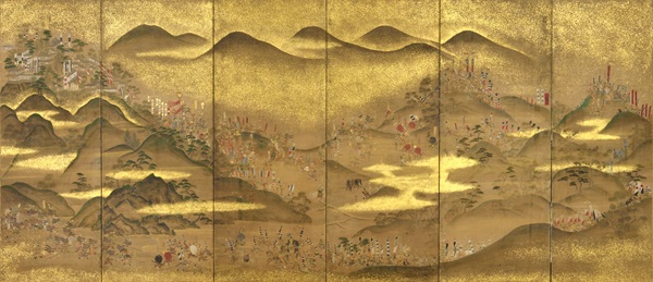 賤ヶ岳合戦図屏風（右隻） 江戸時代　長野・佐久市教育委員会蔵　［通期展示］