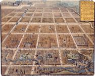 1657年3月4日火事にあった江戸市街の図