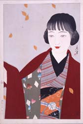 「婦女四題　秋」山川秀峰/画