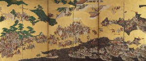 ［一の谷・屋島合戦図屏風］左隻 江戸時代／神戸市立博物館蔵