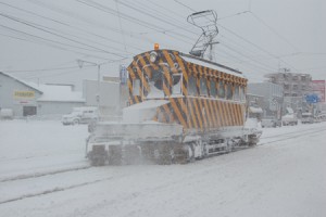 「函館市電除雪車両（ササラ電車）」実車