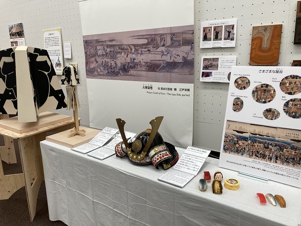 だれもが文化でつながる国際会議出展風景（寿司、冑、まとい）